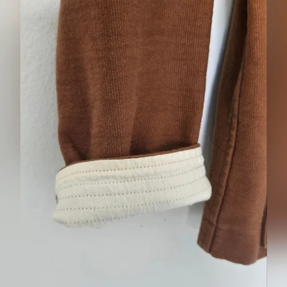 Pal’las Palace Japan Brown Cotton Knit Jacket Utility Button Front S - Picture 5 of 13